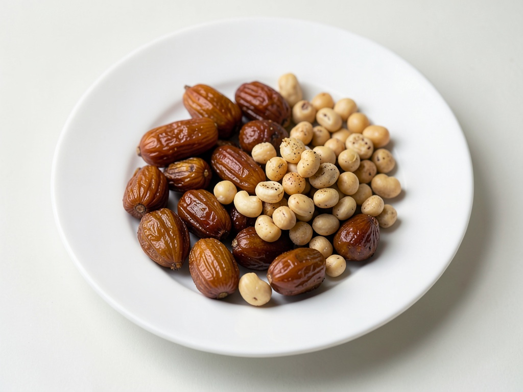 dátiles secos con cacahuetes salados