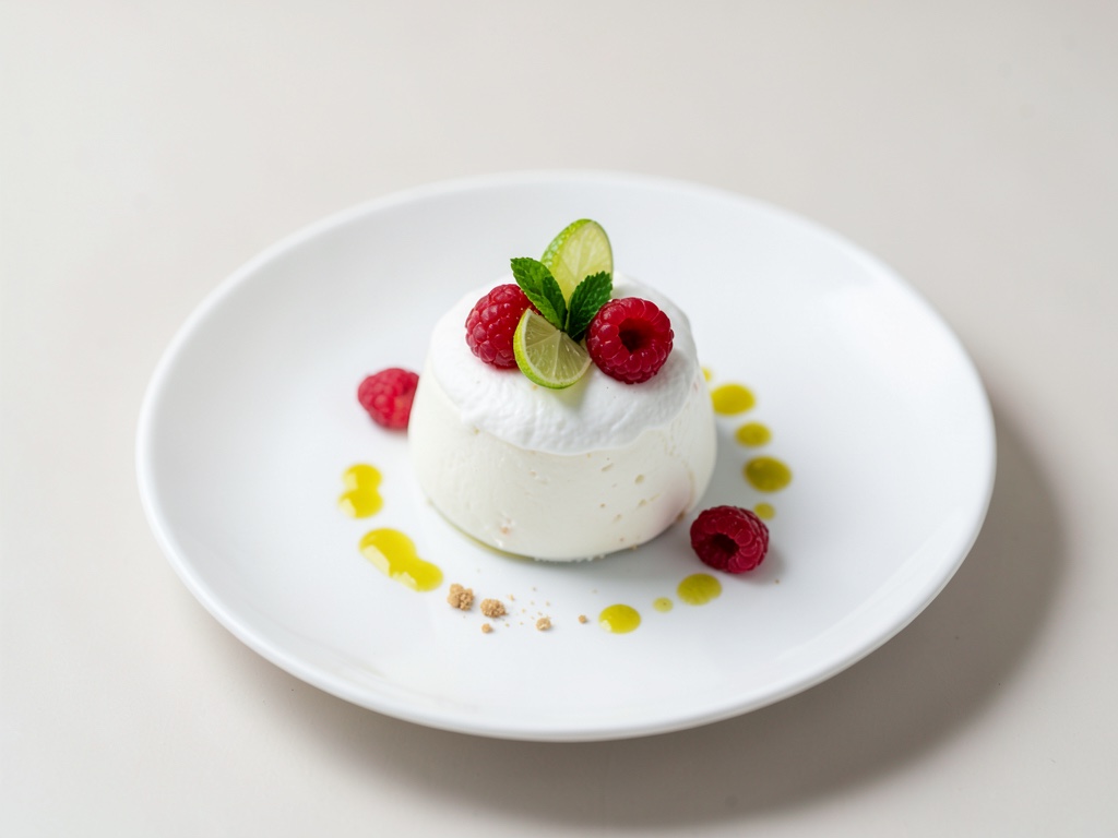 Gin-Baiser-Cocktail mit Limette und Himbeere