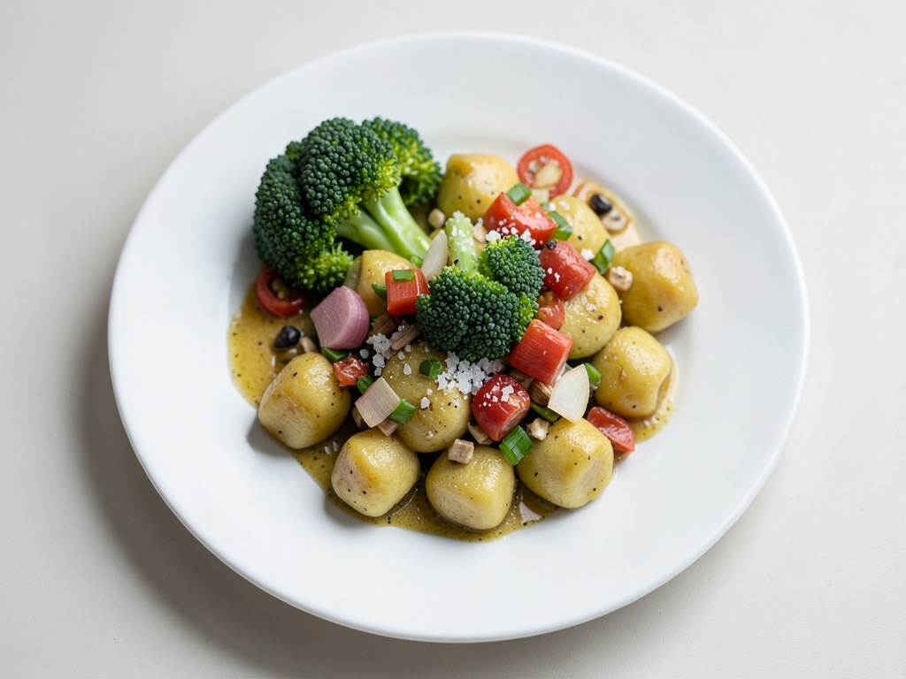 Gnocchi Caprese con broccoli croccanti