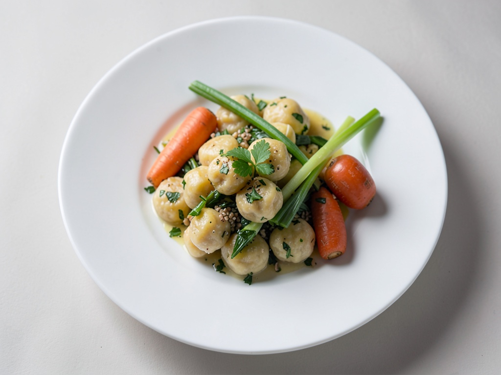 Raviolis aux légumes de printemps frais
