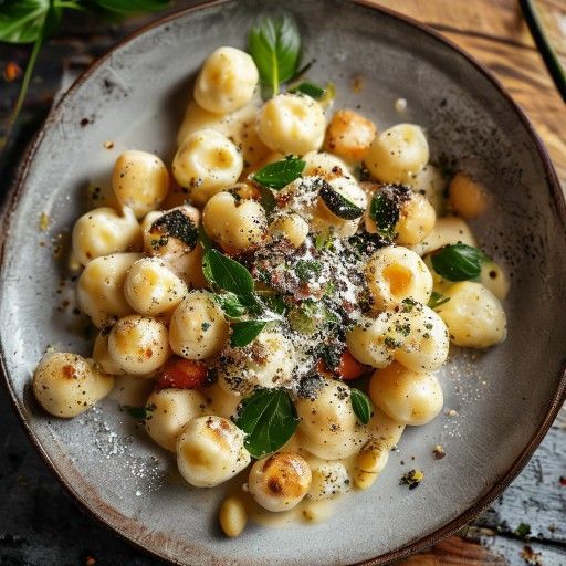 Gnocchi con crema fresca alle erbe