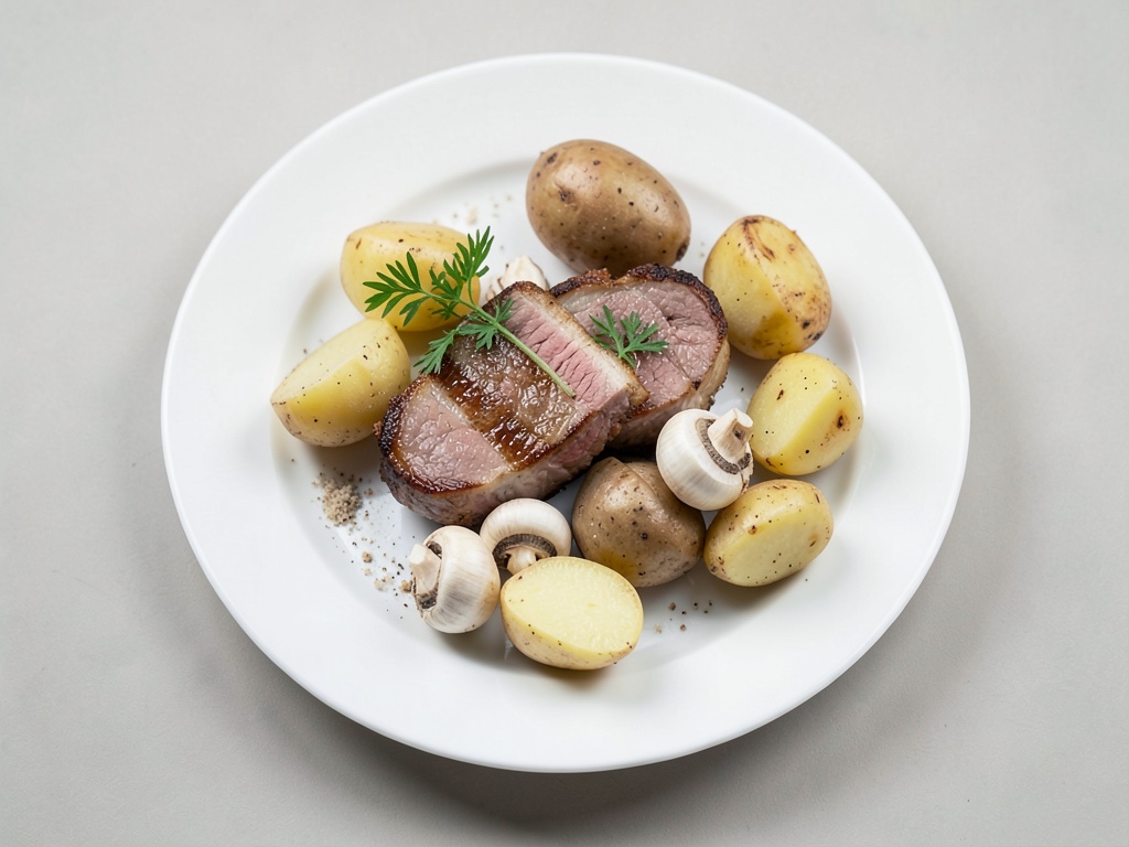 Filetto di maiale al forno con patate e verdure