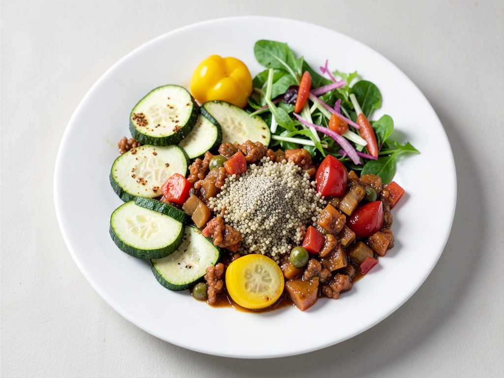 Courgettes au four avec ratatouille et salade de couscous