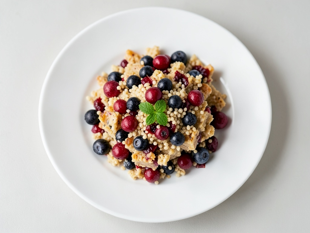 Cremoso budino di semola con frutti di bosco freschi