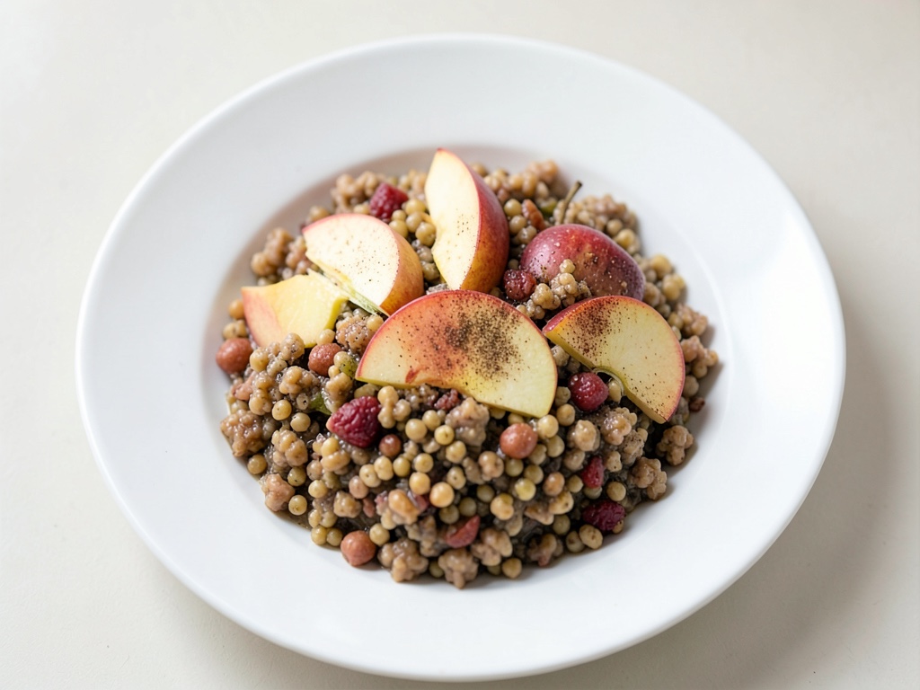 Grießbrei mit Apfel und Zimt