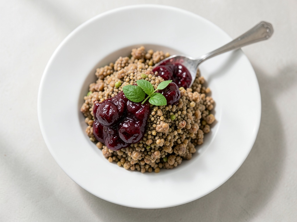 Semolino con marmellata di lamponi