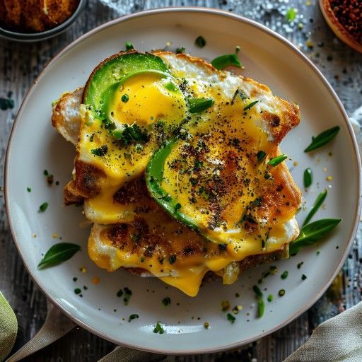 Toast à l'avocat au fromage