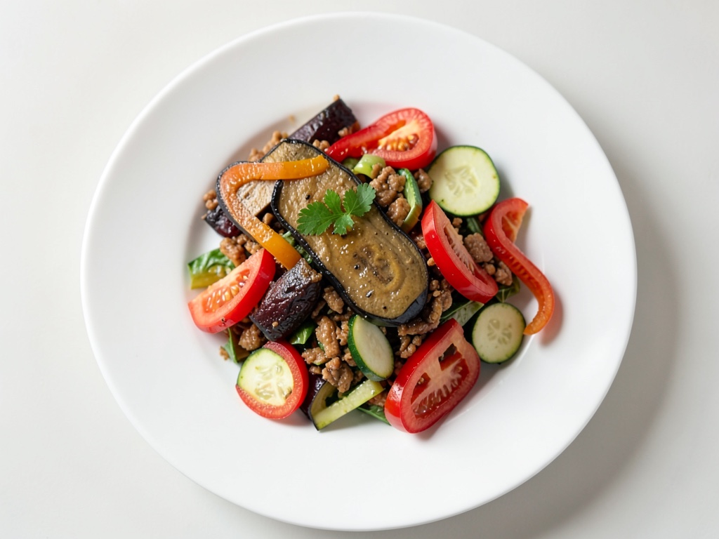 Insalata di verdure grigliate croccanti con condimento alle erbe