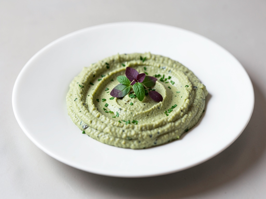 Hummus cremoso de guisantes verdes