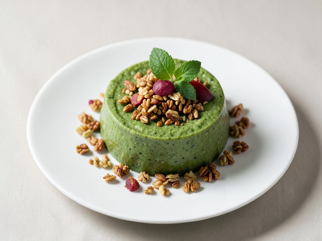 Grüne Smoothie-Bowl mit hausgemachtem Granola