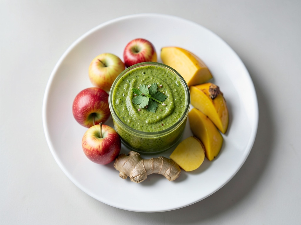 Frischer grüner Smoothie aus Fenchel und Apfel