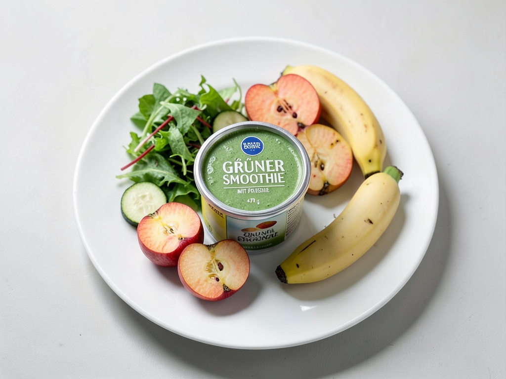 Grüner Smoothie mit Pfirsich