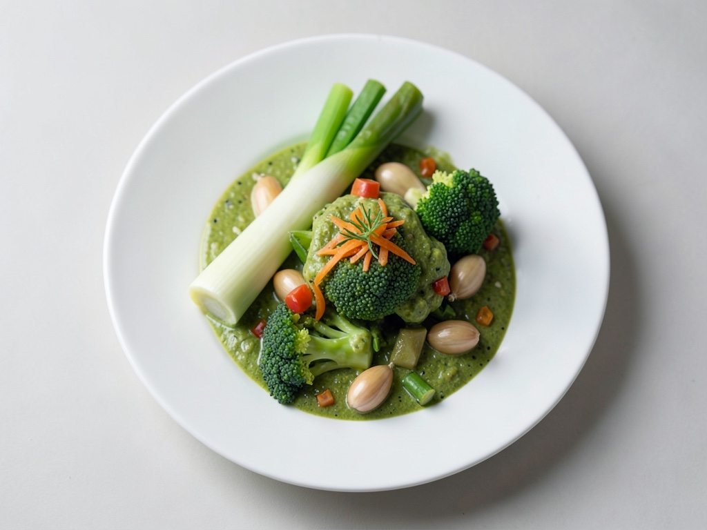 Crema curry verde tailandese con verdure e riso