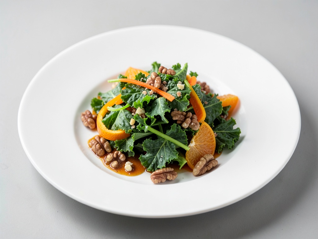 Insalata croccante di cavolo nero e arance con noci