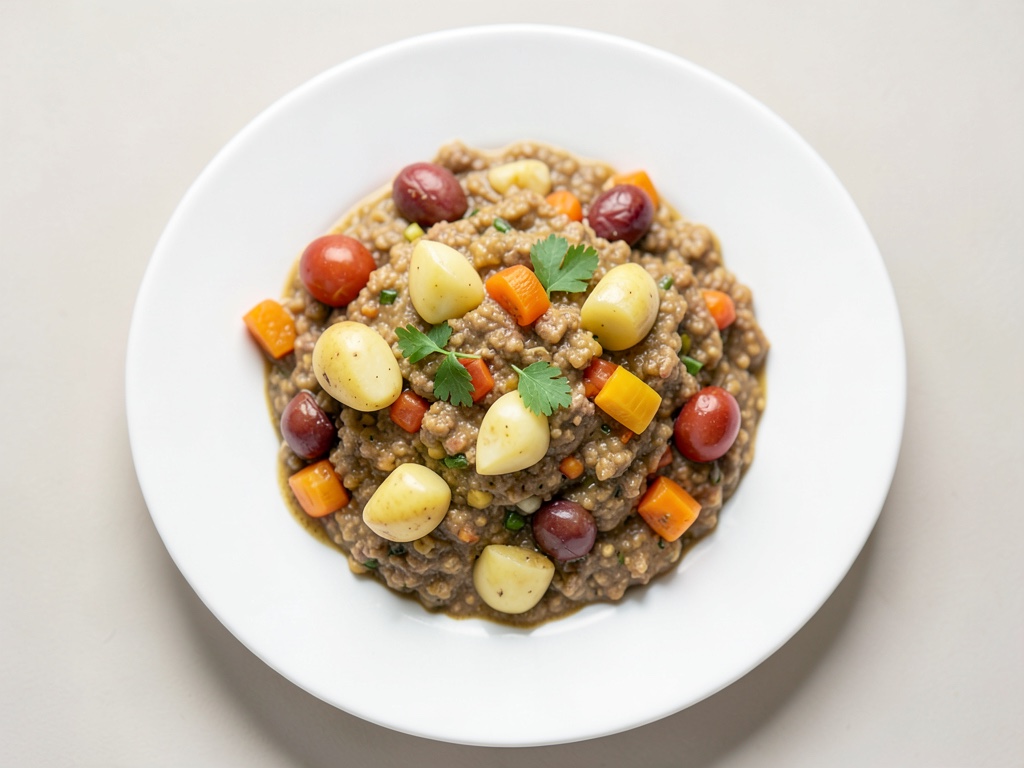 Bouillie simple de légumes, pommes de terre et viande