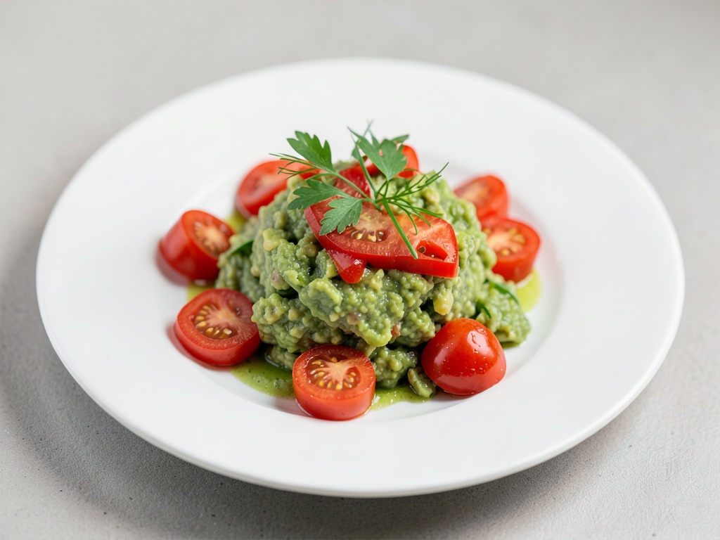 Guacamole fresco con pomodori e peperoncini