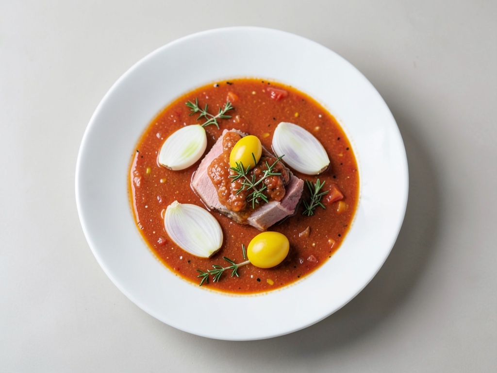 Guiso sabroso de gulasch con pimiento y cerveza