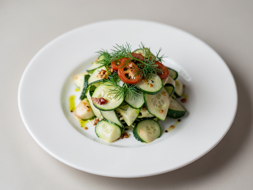 Insalata fresca di cetrioli e aneto