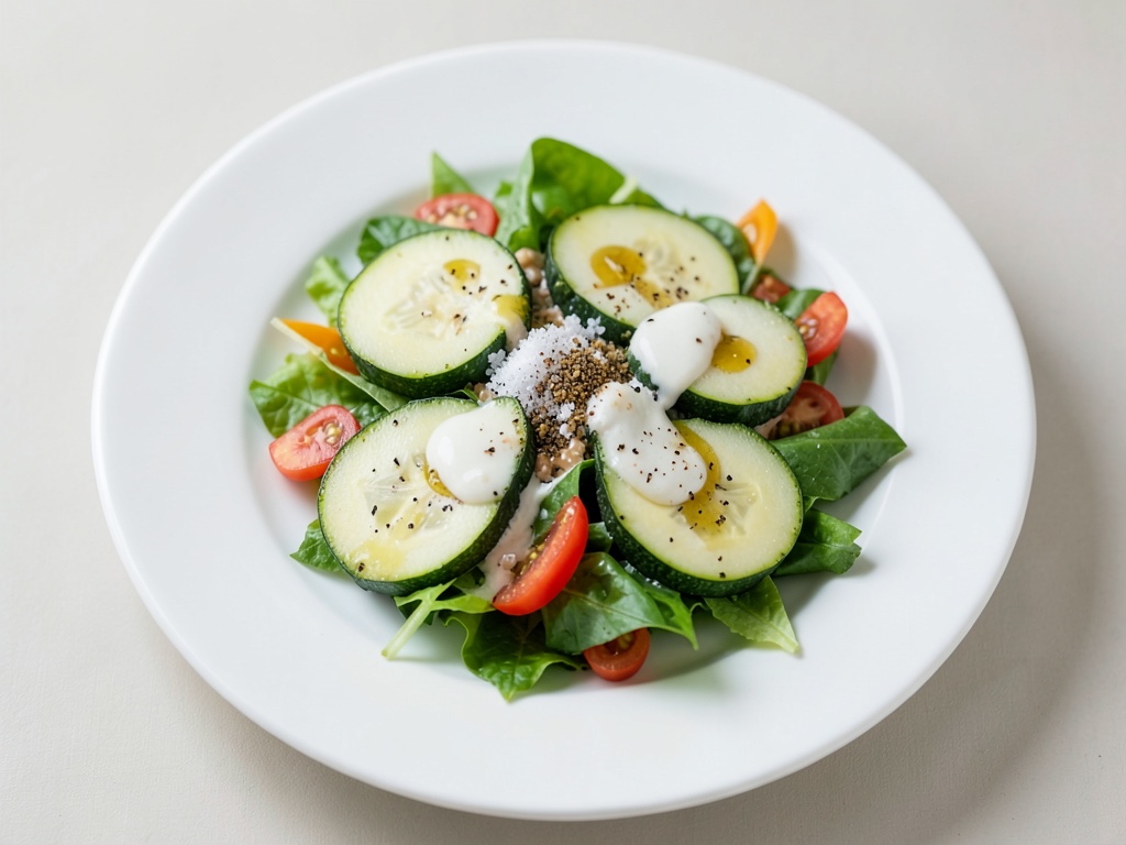 Insalata di cetrioli con condimento aceto-olio