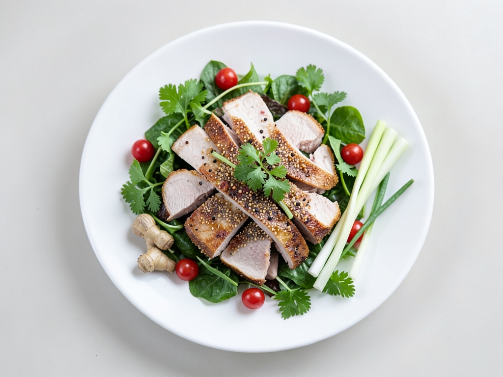 Insalata di cetrioli croccante con pollo al sesamo