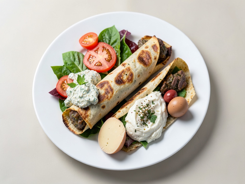 Gyros-Wraps con tzatziki e insalata