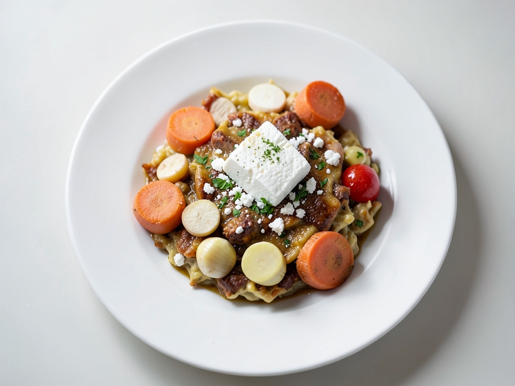 Gratin di carne macinata e carote con feta