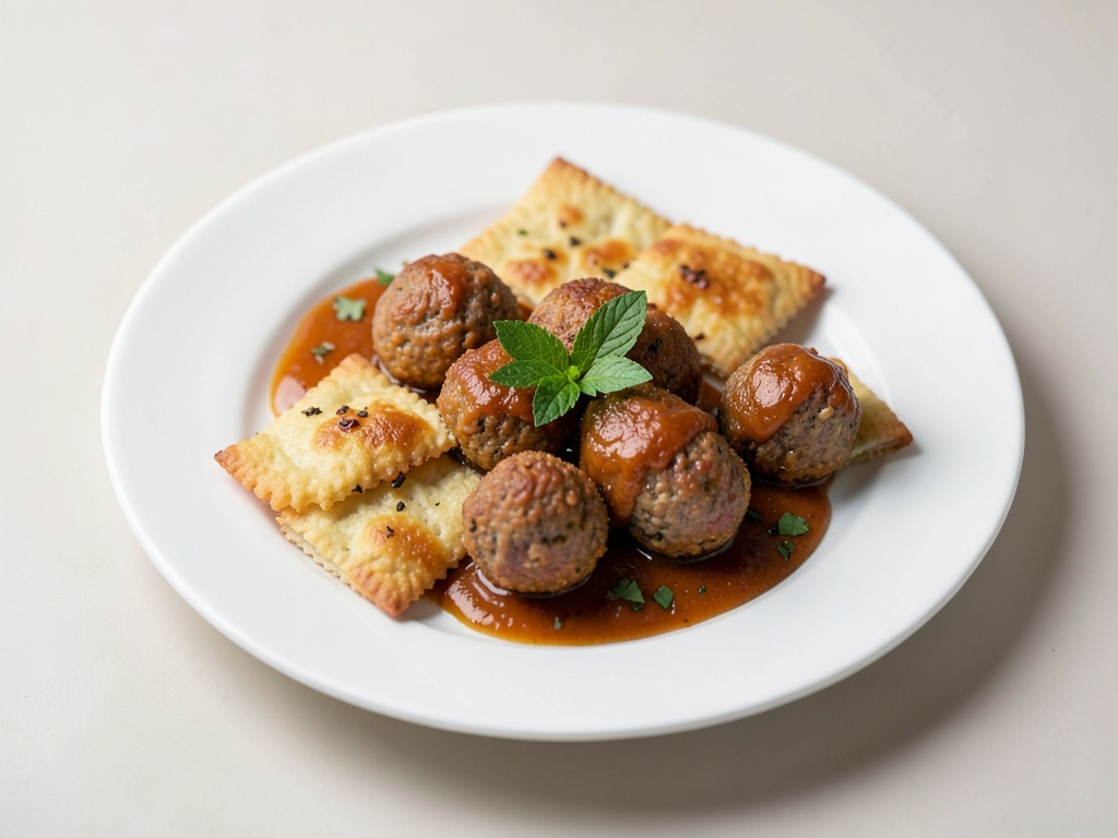 Galletas de queso con albóndigas de carne