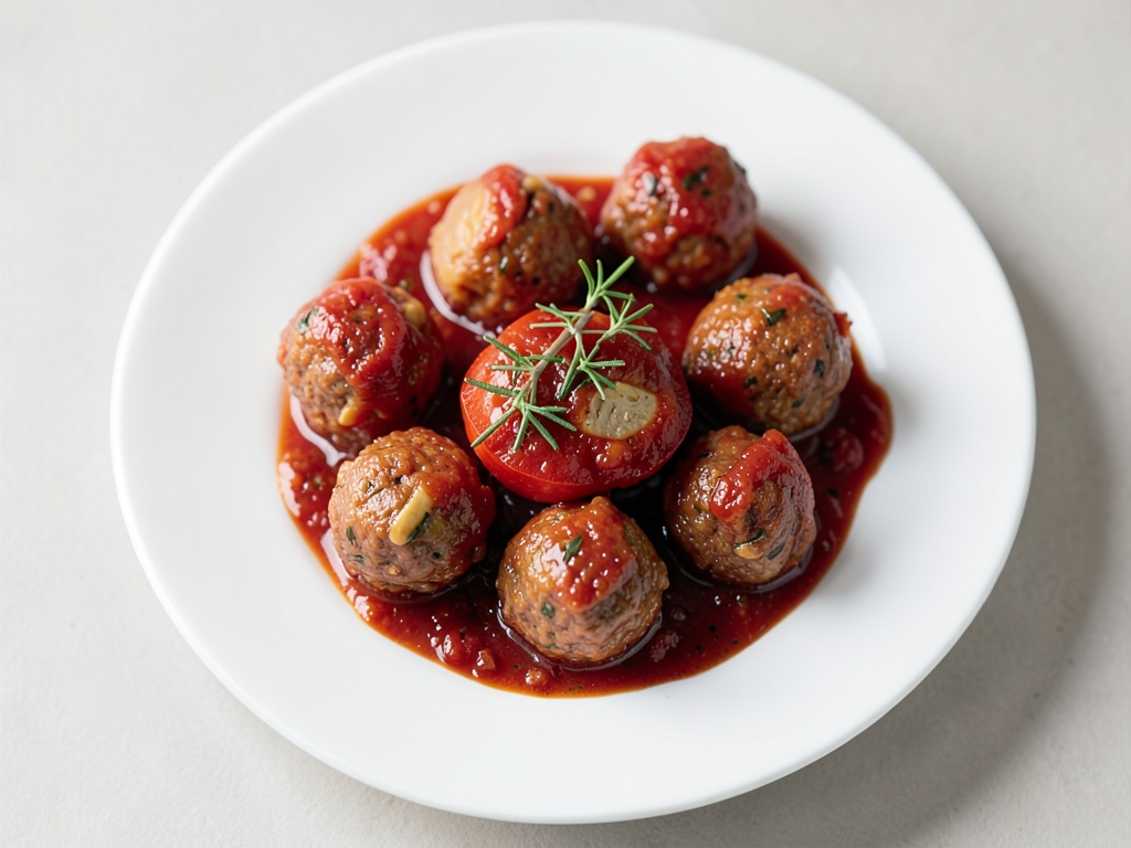 Polpette succulente in salsa di pomodori e vino speziata
