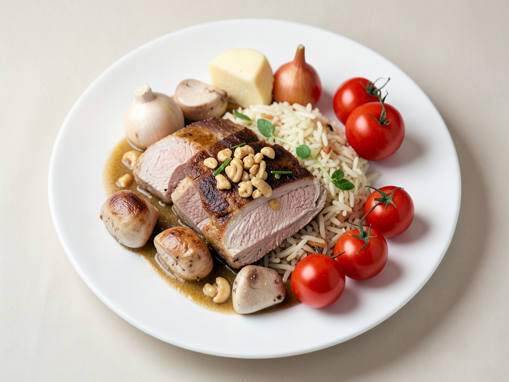 Stufato di pollo e arachidi con riso jasmin