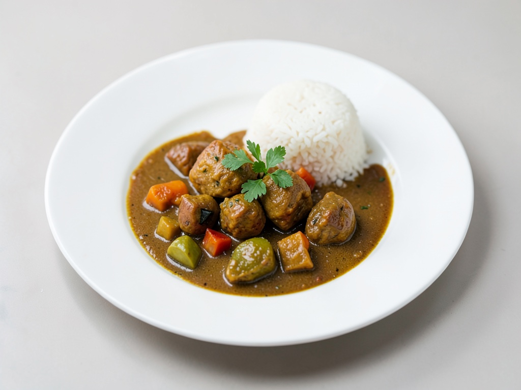 Curry di pollo e verdure con riso