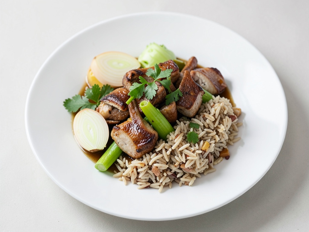 Filets de poulet au chou-rave et riz