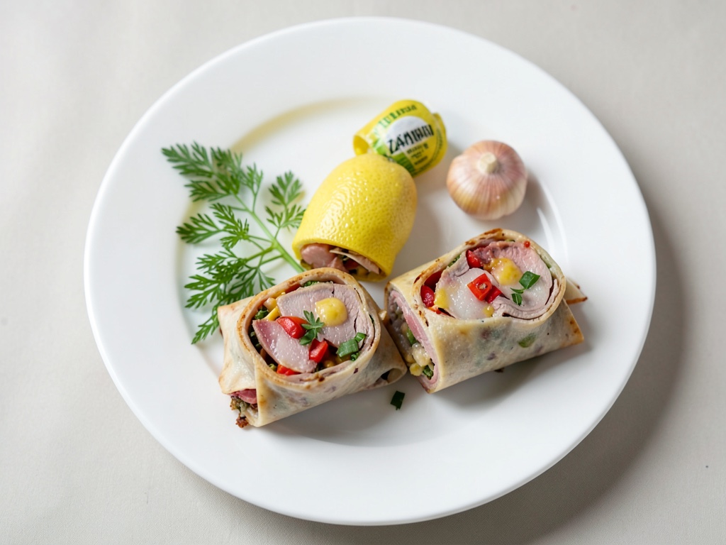 Wraps au poulet avec trempade au yaourt