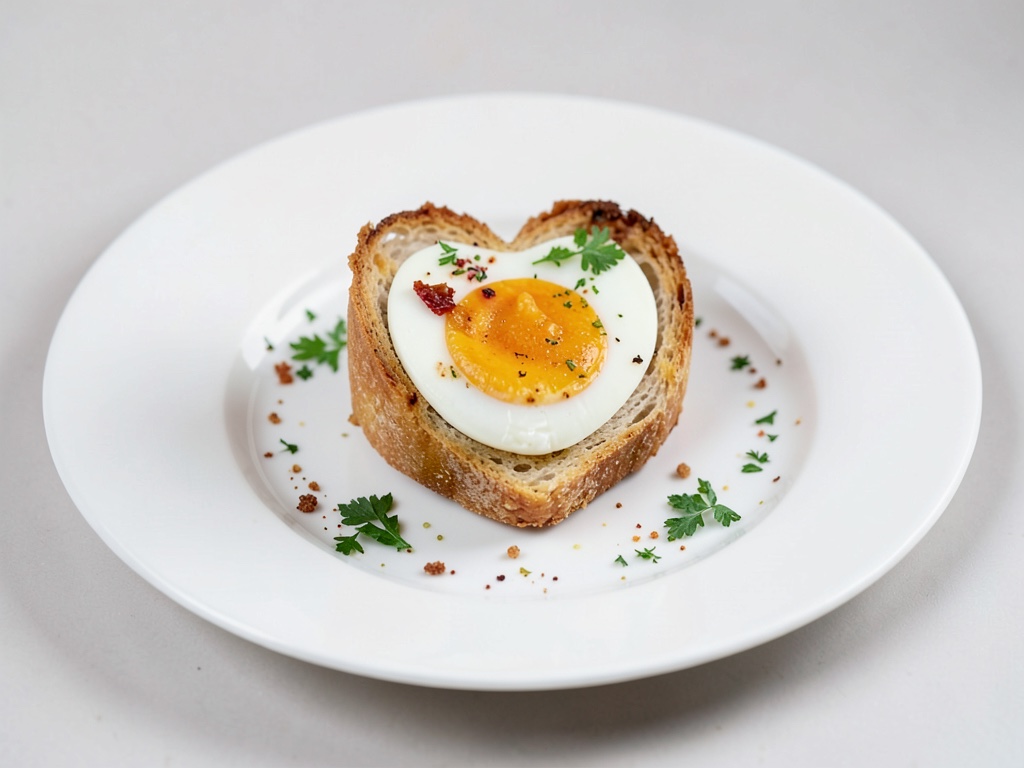 Heart-shaped Egg in Bread Crust