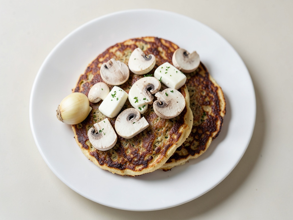 Tortitas integrales saladas con champiñones y mozzarella
