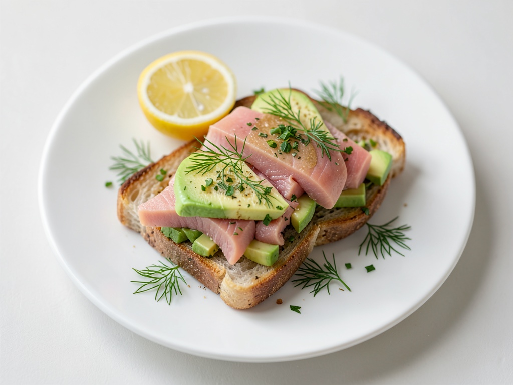 Sándwiches de gofre salados con salmón y aguacate