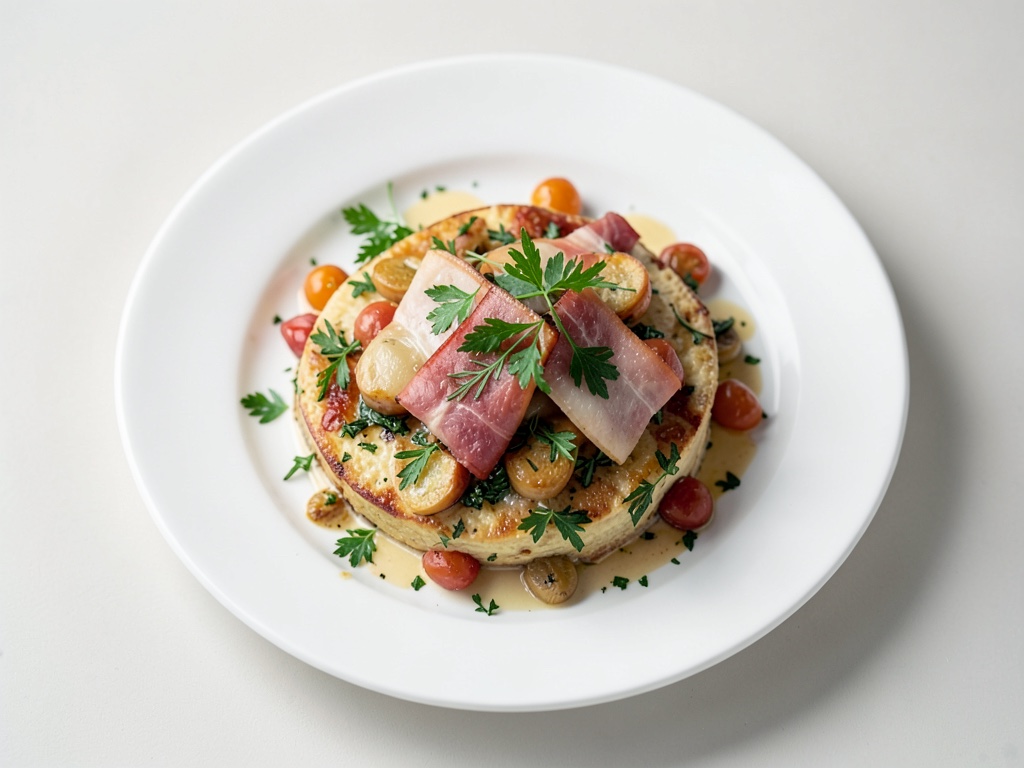 Tortitas saladas de hierbas con jamón