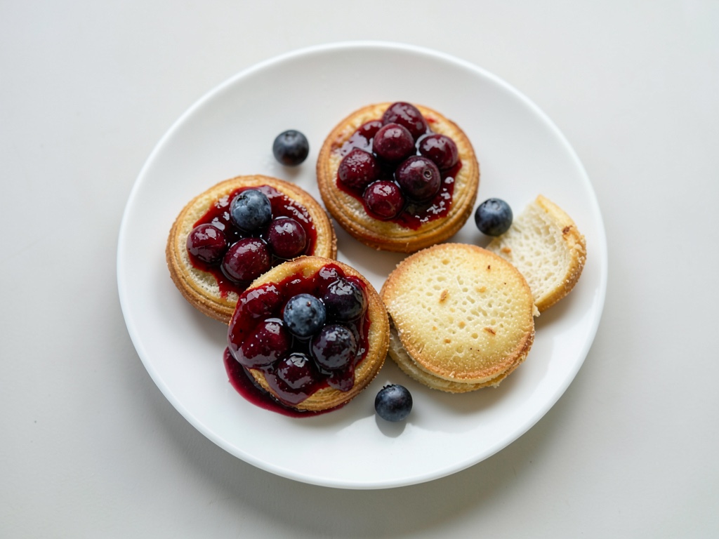 Frambuesas y galletas de arroz