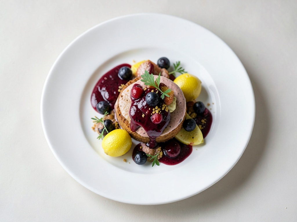 Himbeergelee mit Blaubeeren-Joghurt-Sauce