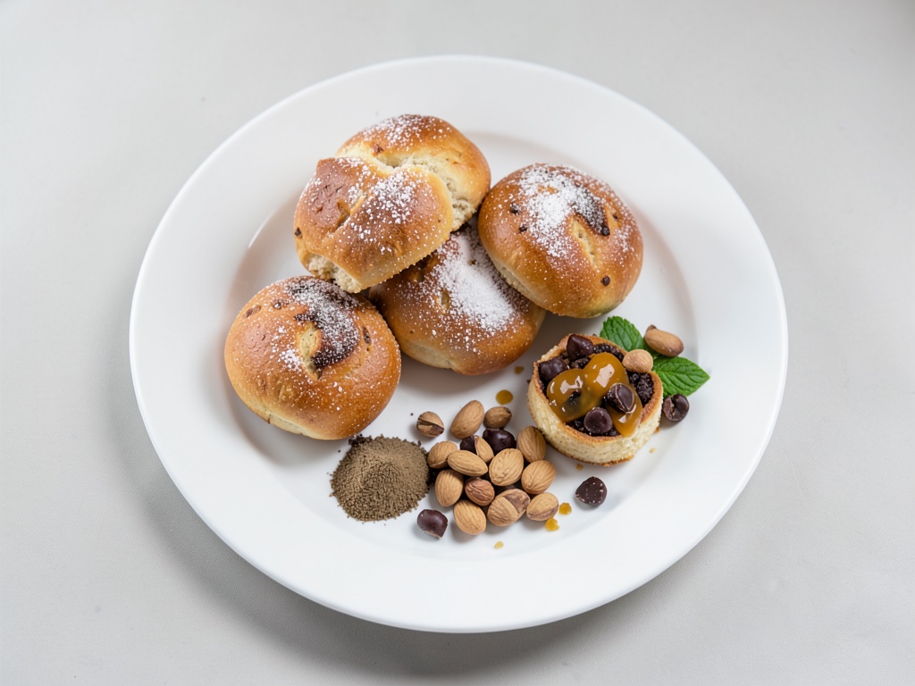 Lockere Hefebrötchen mit Schoko-Mandel-Kreuz
