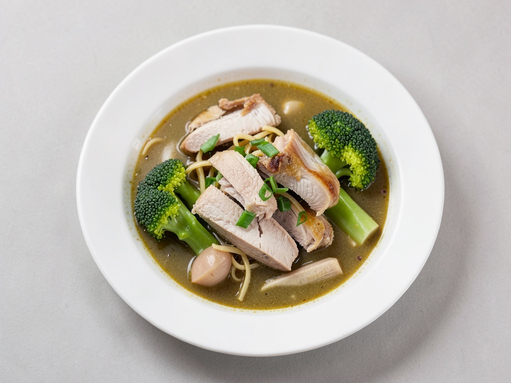 Sopa de pollo y fideos