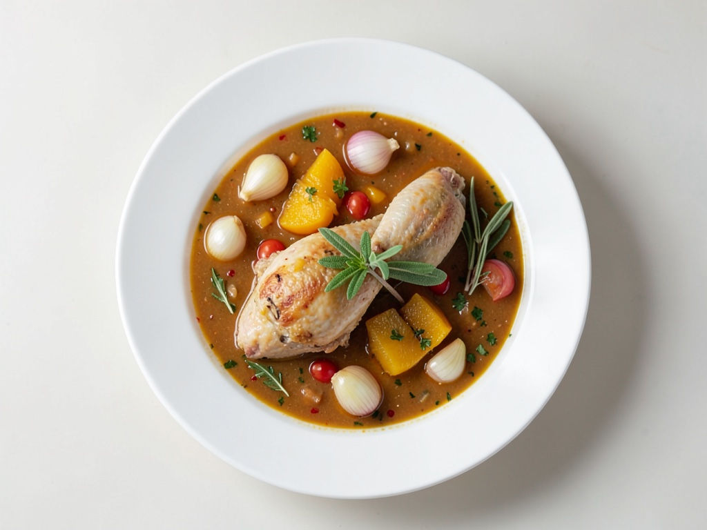 Sopa de pollo dorada con fideos