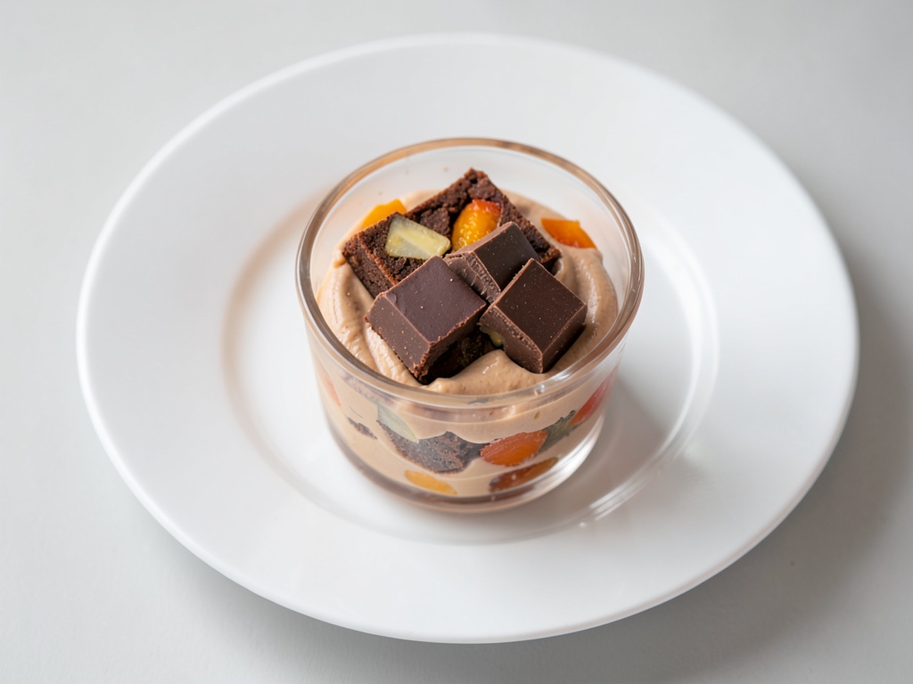 Brownies allo zenzero in vaso con crema di albicocche