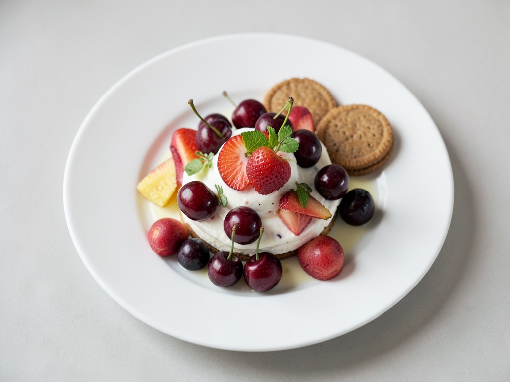 Joghurtdessert mit Früchten