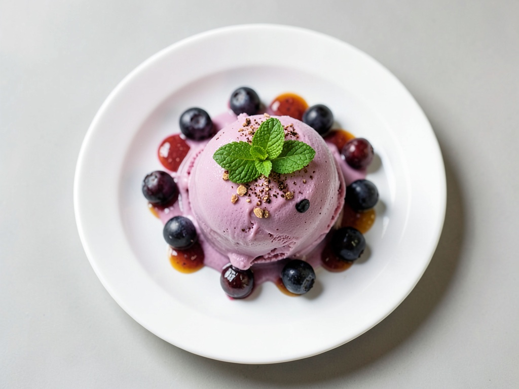 Gelato fresco a base di ribes e menta