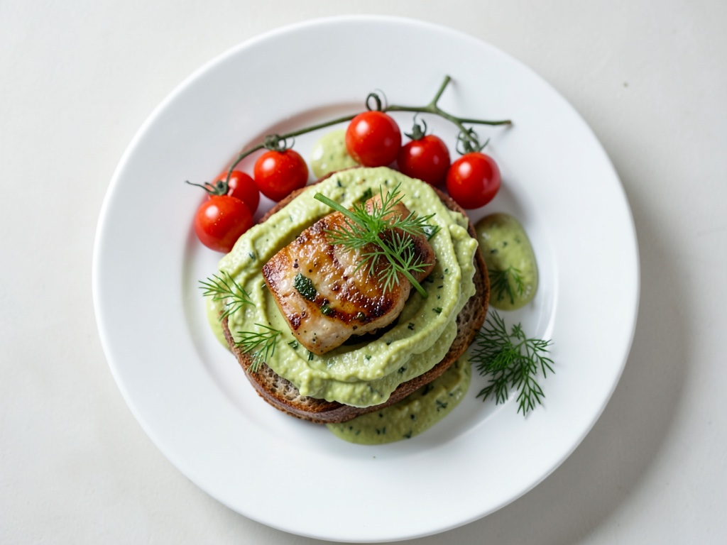 Filets de cabillaud sur sauce crémeuse à l'avocat