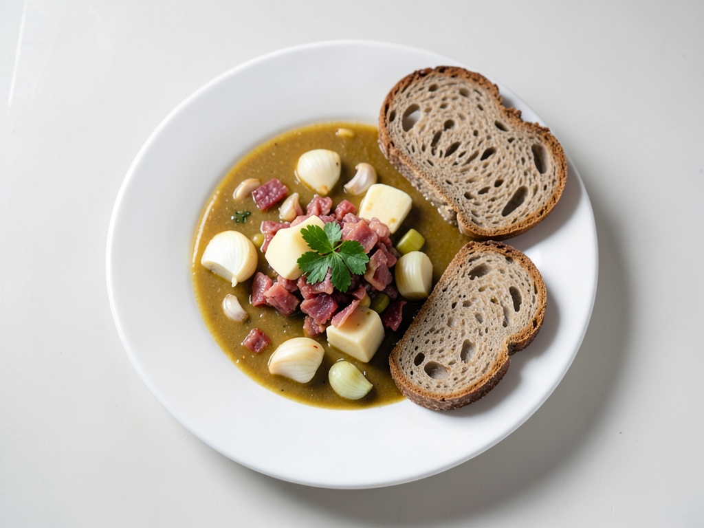 Sopa de queso y cerveza con bacon