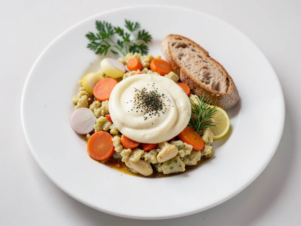 Quenelles de fromage aux carottes et hollandaise