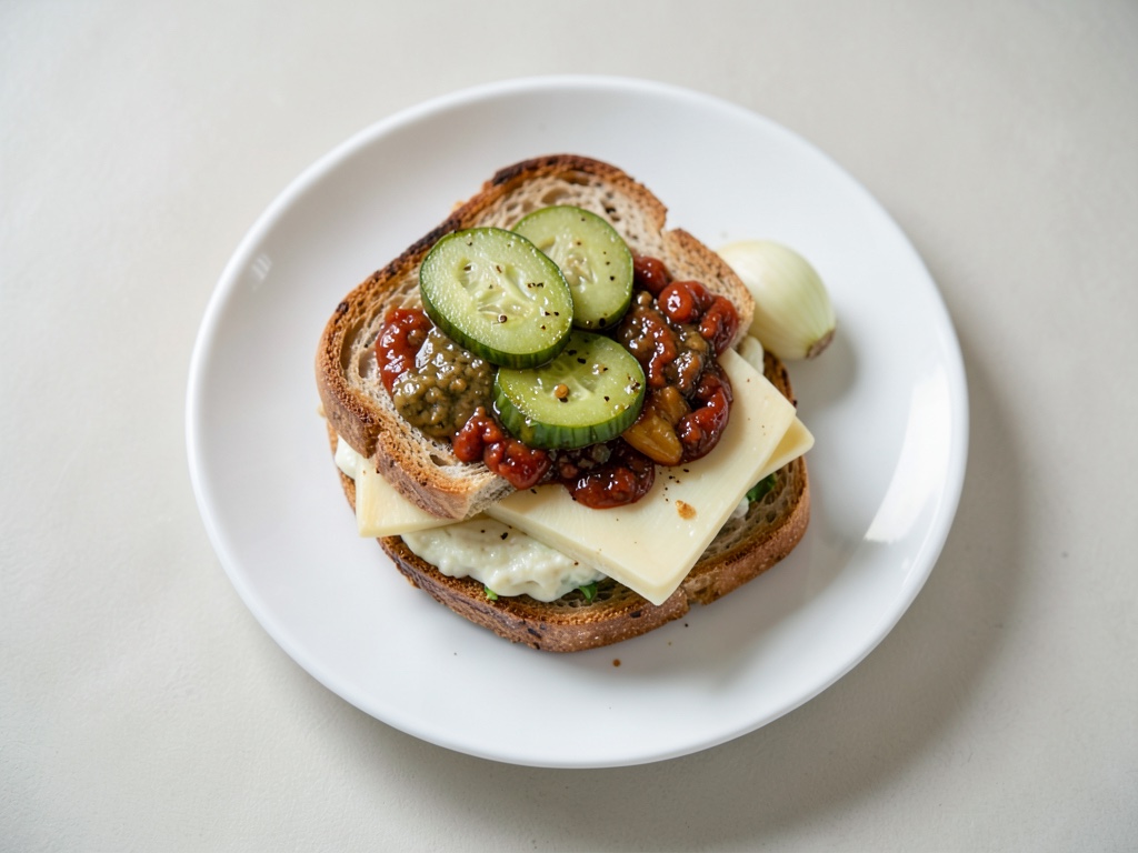 Sándwich de queso con relish de mostaza
