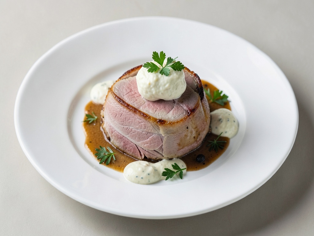 Braciola di vitello tenera con crema al rafano piccante