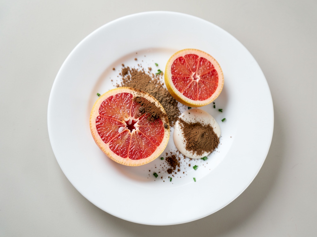 Grapefruit con glaseado de azúcar crujiente